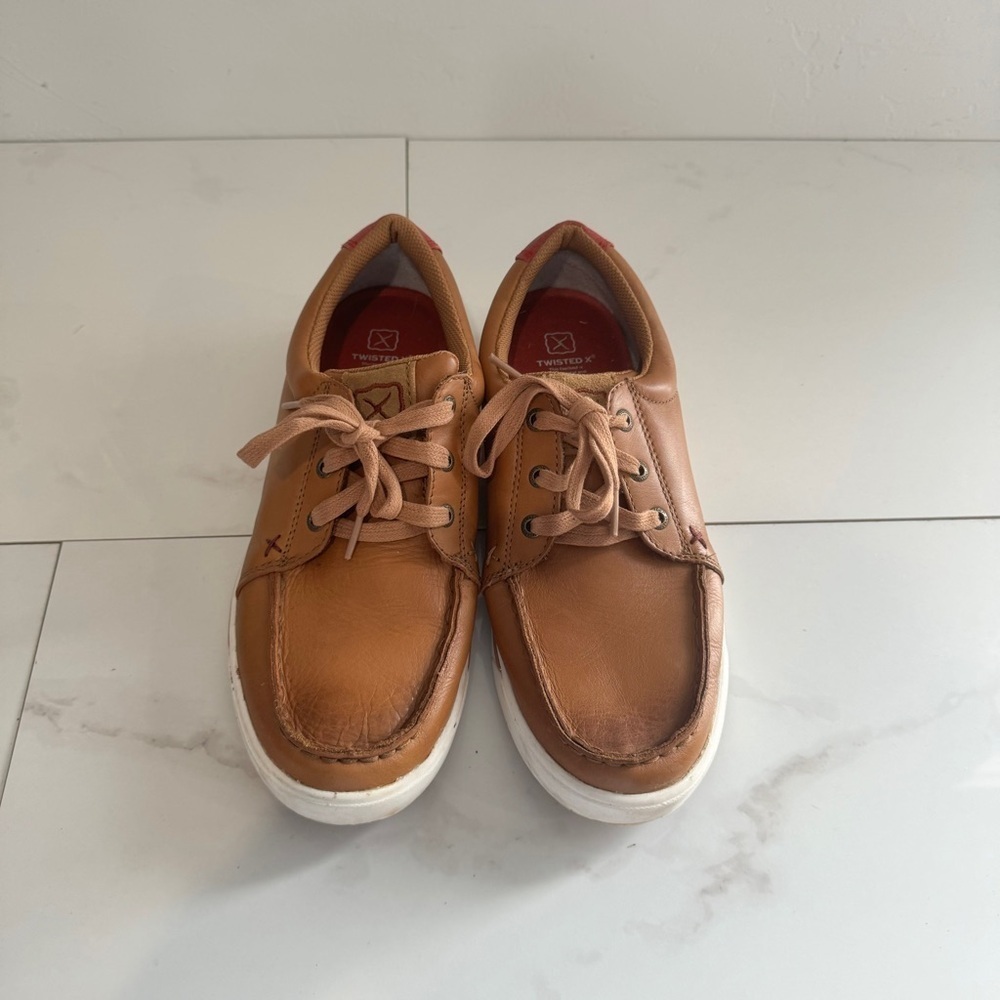 Twisted X Brown Leather Lace Up Casual Shoes Women’s